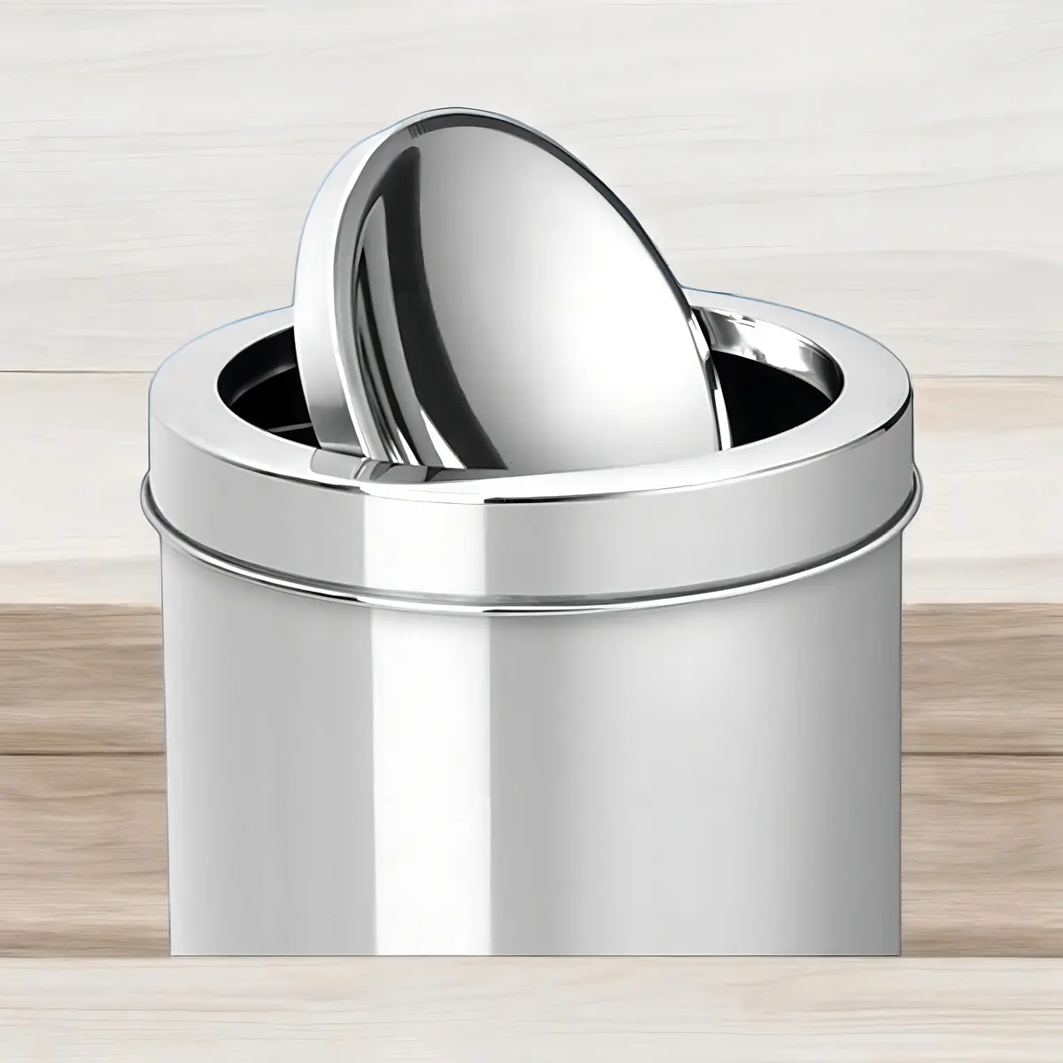 Lixeira Inox 50 Litros Com Tampa Vai-e-vem — foto 2