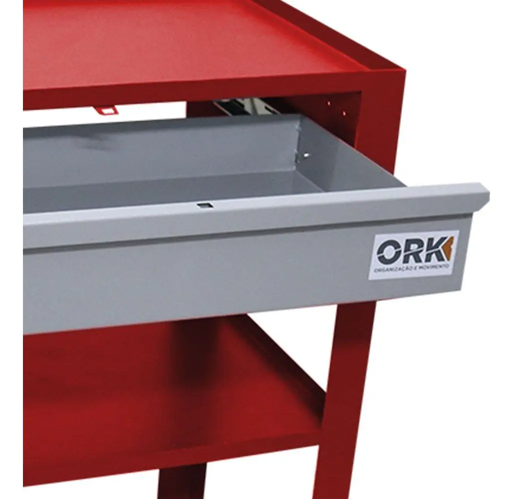 Carrinho Mecânico Aberto 1 Gaveta ORK com Rodas 60x40cm — foto 3