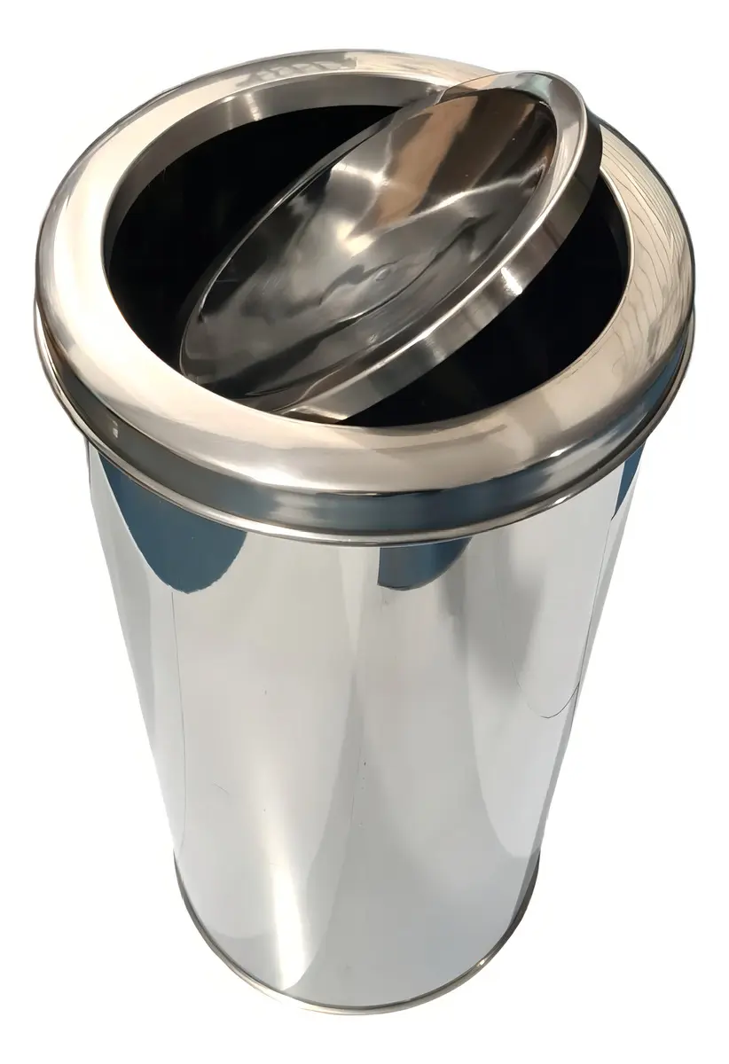 Lixeira Inox 50 Litros Com Tampa Vai-e-vem — foto 4